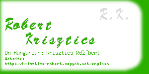 robert krisztics business card